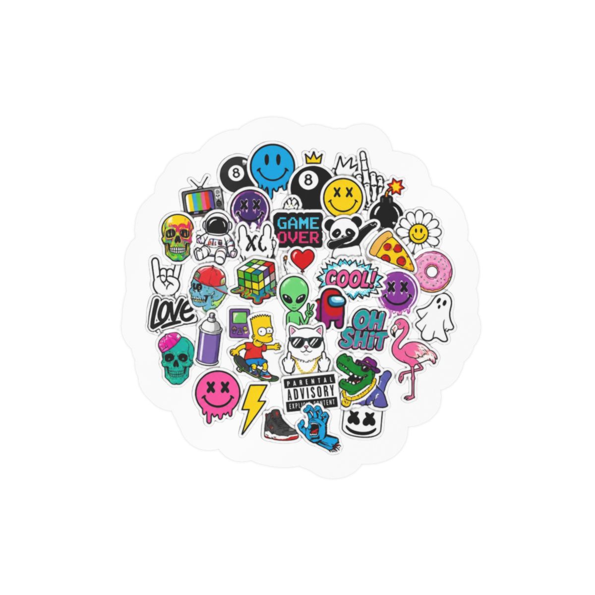 Funny Meta Stickers Design Sticker | Playful Vinyl Decal | Eminem - Official stickers merchandise