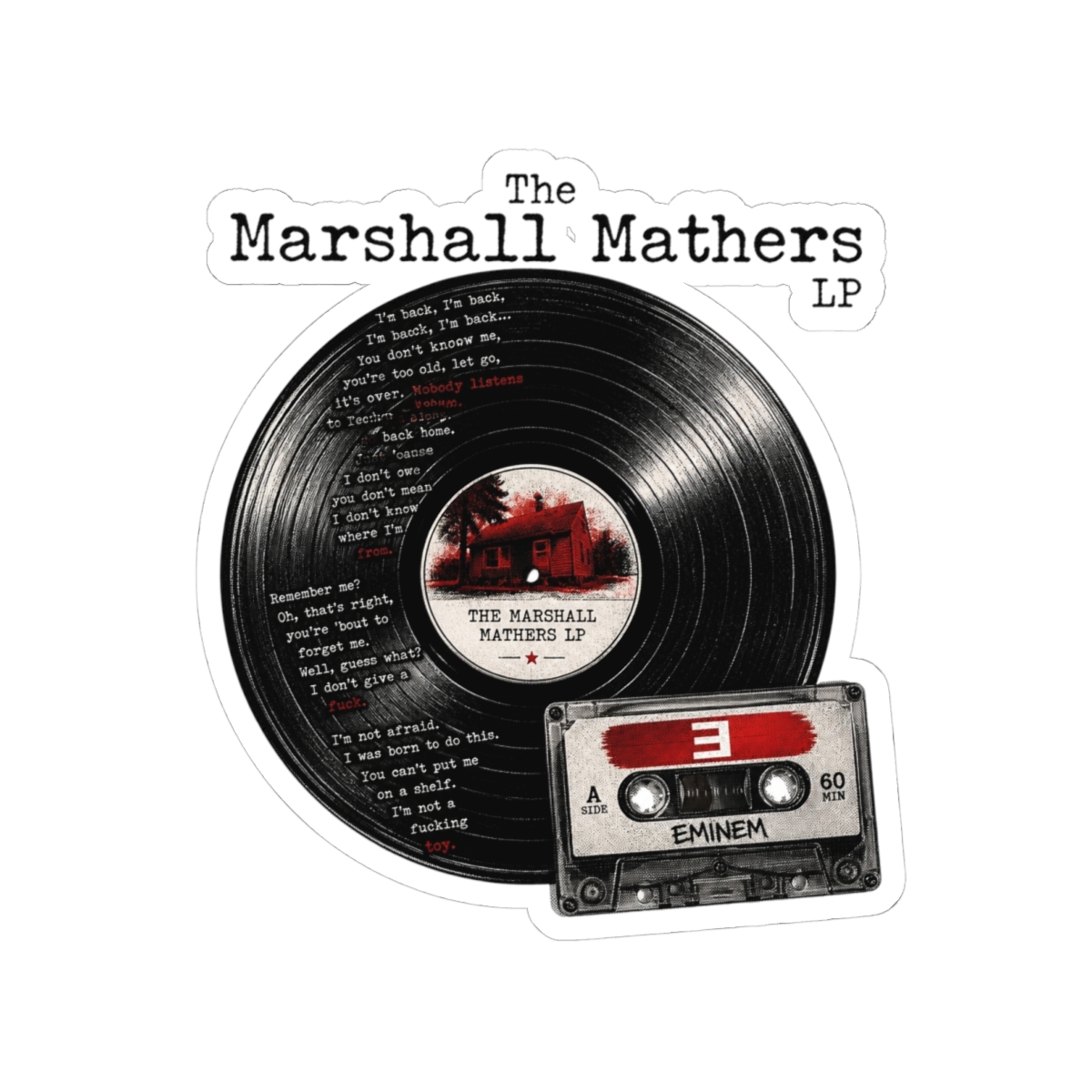 Classic Rap Album Aesthetic Sticker | Vintage Music Fan Decal — official Eminem Stickers